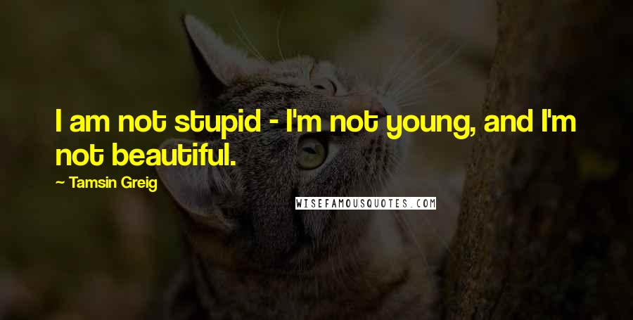 Tamsin Greig Quotes: I am not stupid - I'm not young, and I'm not beautiful.