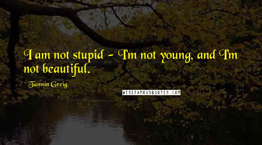 Tamsin Greig Quotes: I am not stupid - I'm not young, and I'm not beautiful.