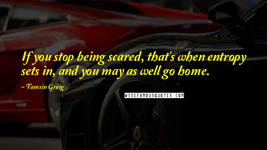 Tamsin Greig Quotes: If you stop being scared, that's when entropy sets in, and you may as well go home.