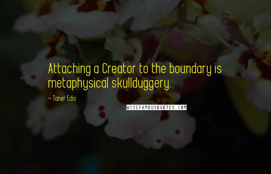 Taner Edis Quotes: Attaching a Creator to the boundary is metaphysical skullduggery.