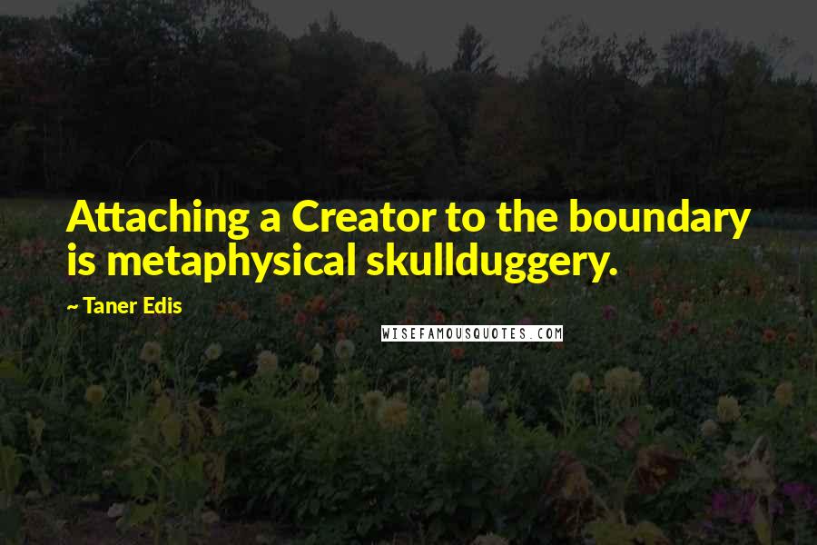 Taner Edis Quotes: Attaching a Creator to the boundary is metaphysical skullduggery.