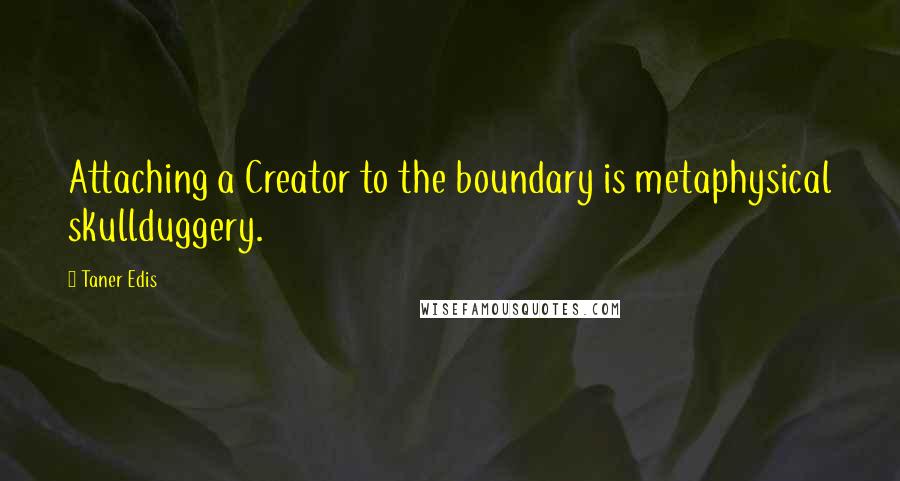 Taner Edis Quotes: Attaching a Creator to the boundary is metaphysical skullduggery.