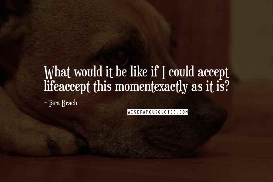 Tara Brach Quotes: What would it be like if I could accept lifeaccept this momentexactly as it is?