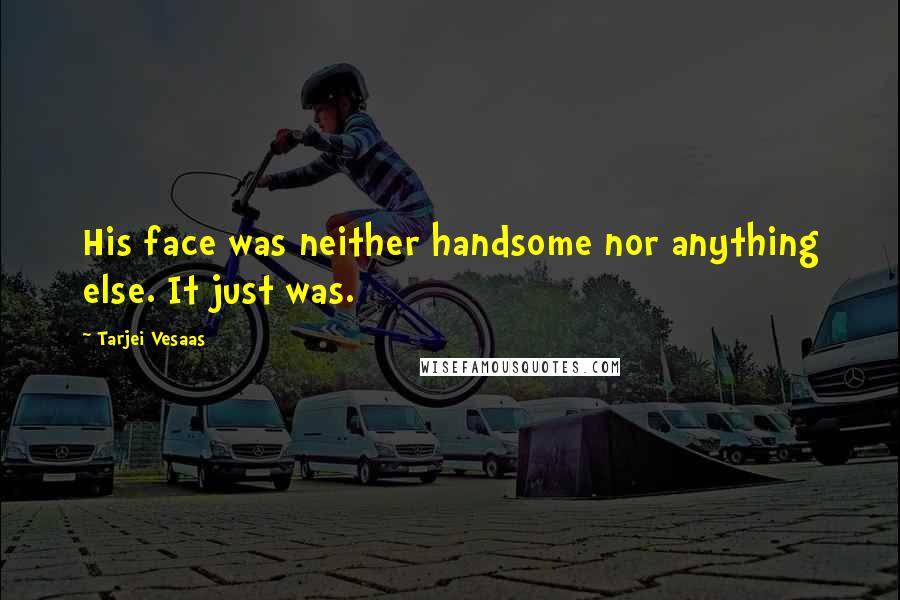 Tarjei Vesaas Quotes: His face was neither handsome nor anything else. It just was.