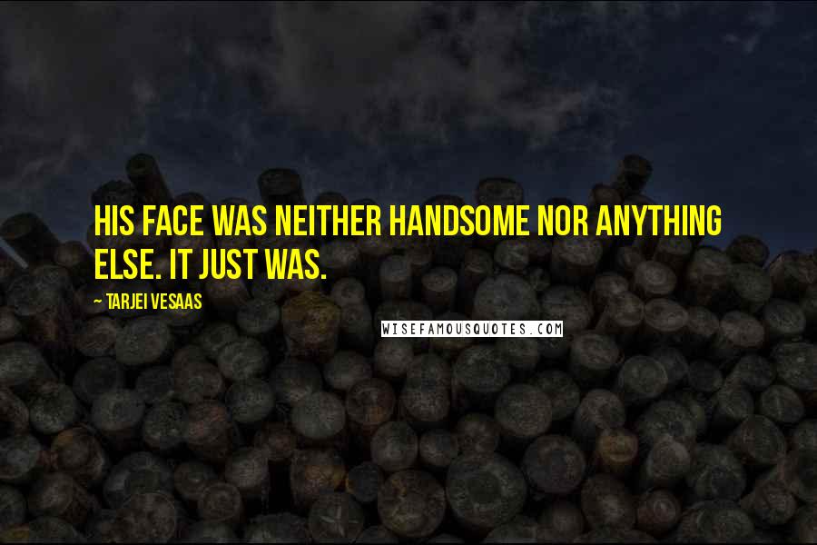 Tarjei Vesaas Quotes: His face was neither handsome nor anything else. It just was.