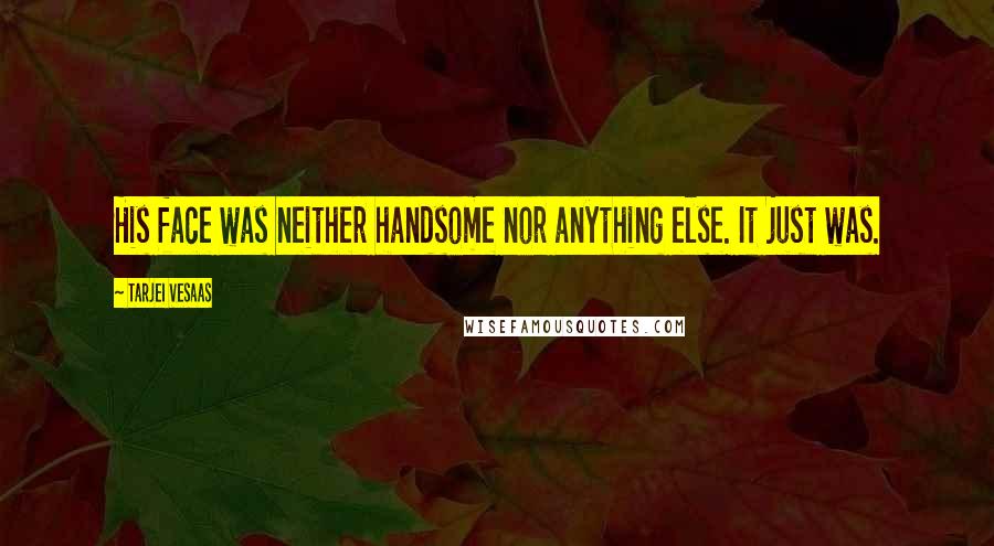 Tarjei Vesaas Quotes: His face was neither handsome nor anything else. It just was.