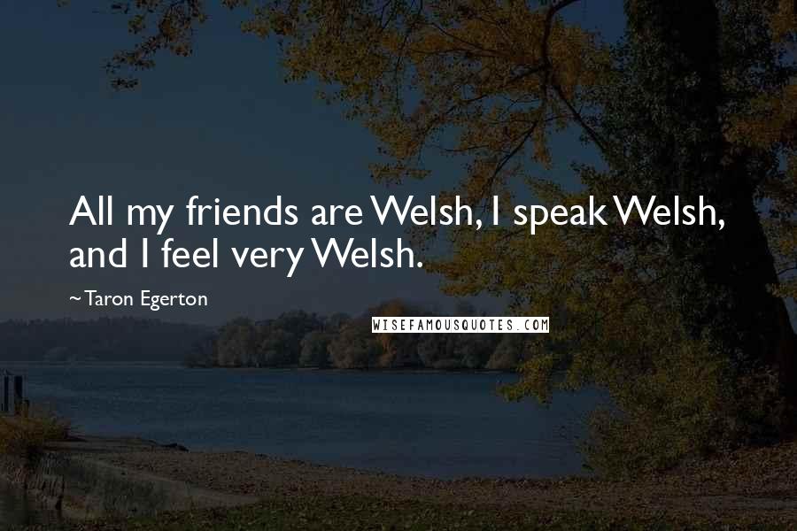 Taron Egerton Quotes: All my friends are Welsh, I speak Welsh, and I feel very Welsh.