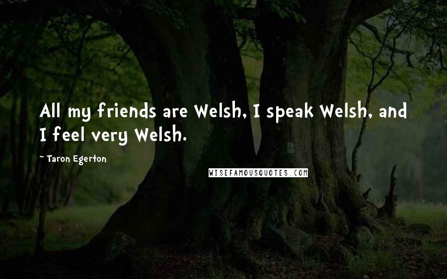 Taron Egerton Quotes: All my friends are Welsh, I speak Welsh, and I feel very Welsh.