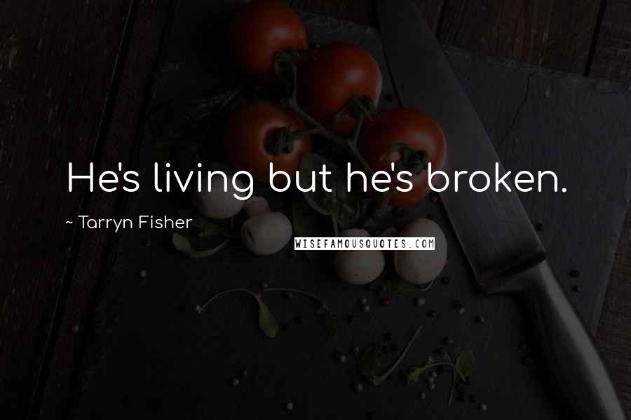 Tarryn Fisher Quotes: He's living but he's broken.
