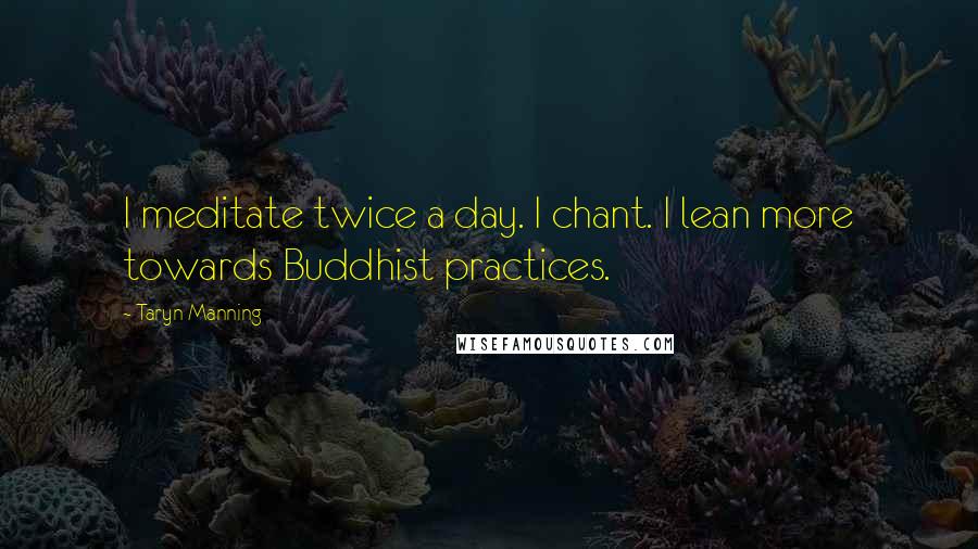 Taryn Manning Quotes: I meditate twice a day. I chant. I lean more towards Buddhist practices.