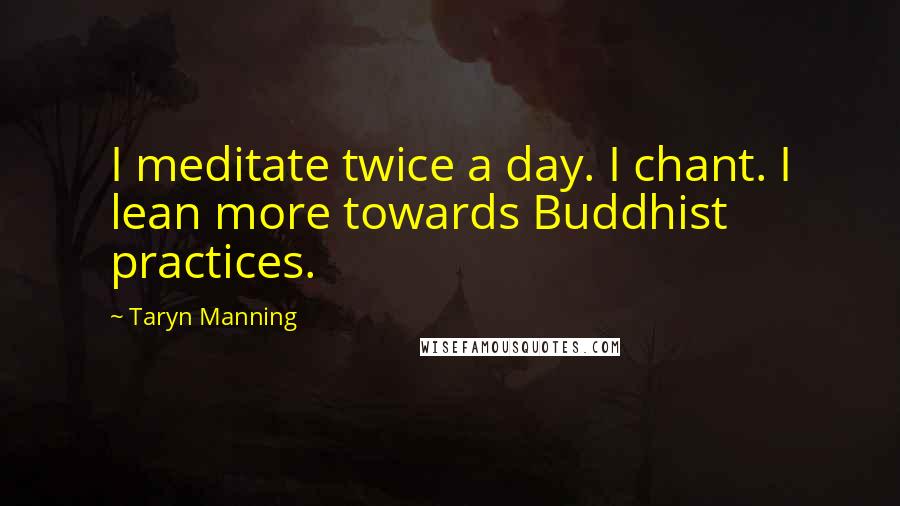 Taryn Manning Quotes: I meditate twice a day. I chant. I lean more towards Buddhist practices.