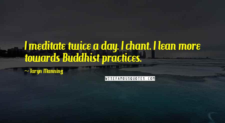 Taryn Manning Quotes: I meditate twice a day. I chant. I lean more towards Buddhist practices.