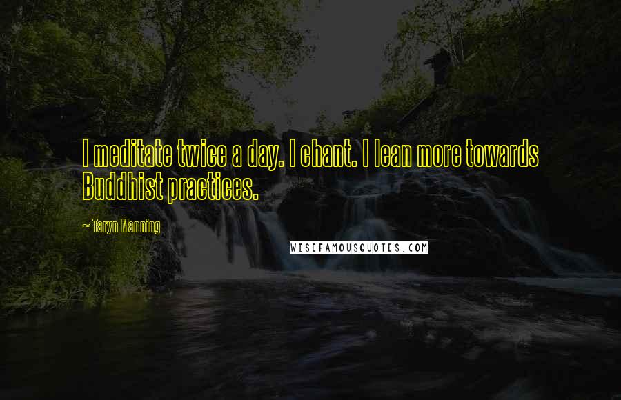 Taryn Manning Quotes: I meditate twice a day. I chant. I lean more towards Buddhist practices.