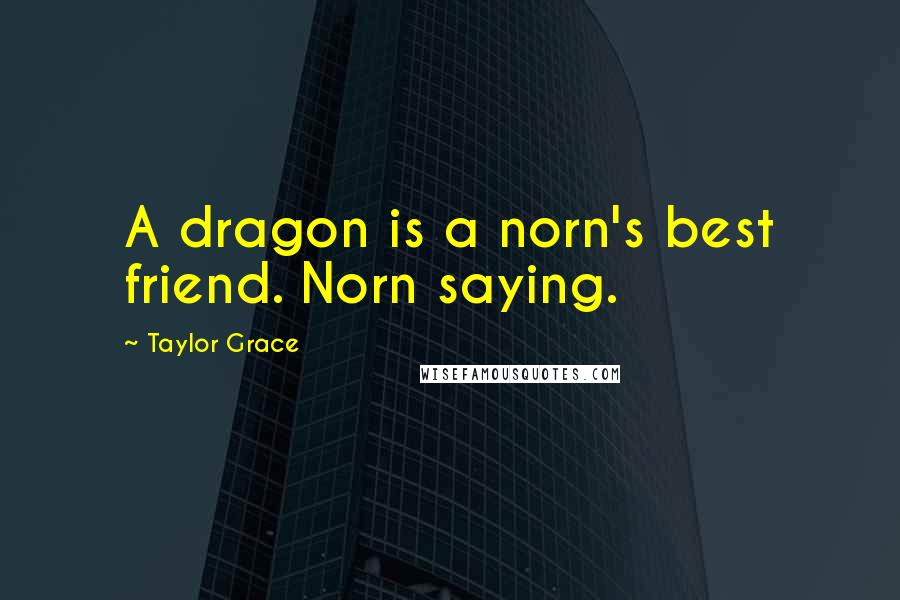 Taylor Grace Quotes: A dragon is a norn's best friend. Norn saying.