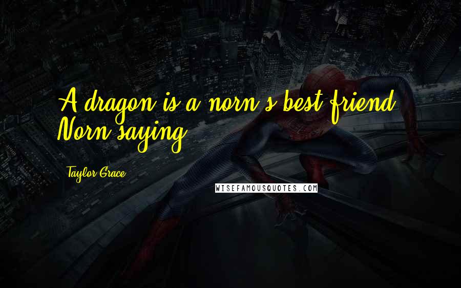 Taylor Grace Quotes: A dragon is a norn's best friend. Norn saying.