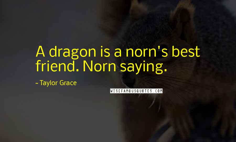 Taylor Grace Quotes: A dragon is a norn's best friend. Norn saying.