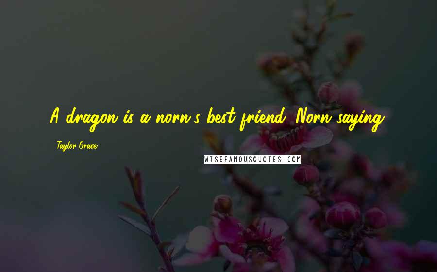 Taylor Grace Quotes: A dragon is a norn's best friend. Norn saying.