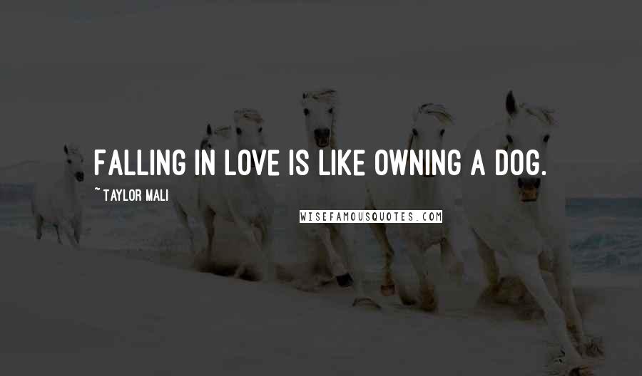 Taylor Mali Quotes: Falling in love is like owning a dog.
