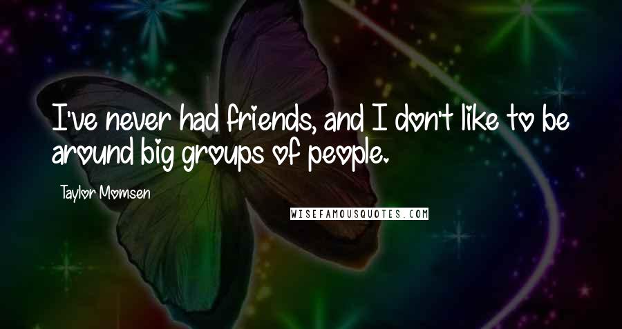 Taylor Momsen Quotes: I've never had friends, and I don't like to be around big groups of people.