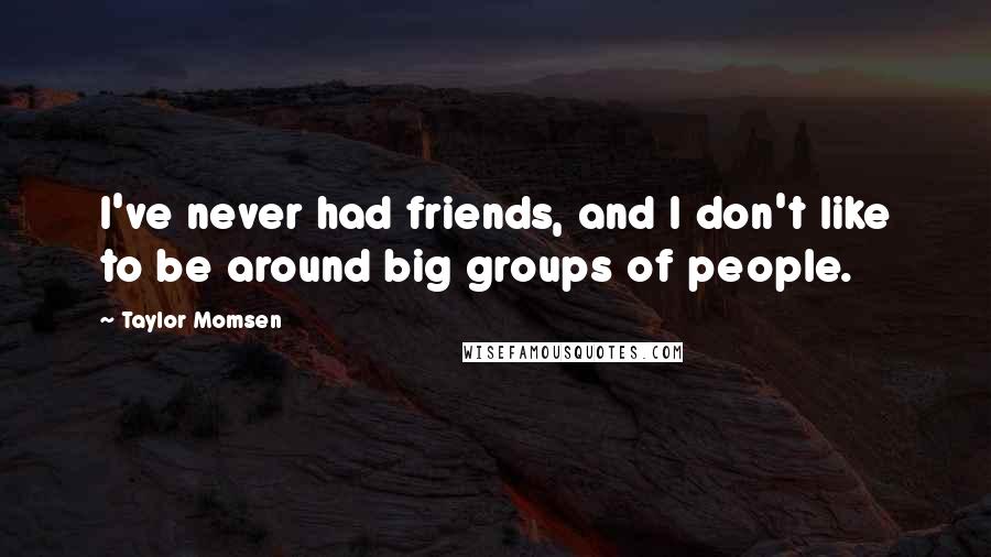 Taylor Momsen Quotes: I've never had friends, and I don't like to be around big groups of people.