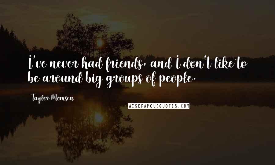 Taylor Momsen Quotes: I've never had friends, and I don't like to be around big groups of people.