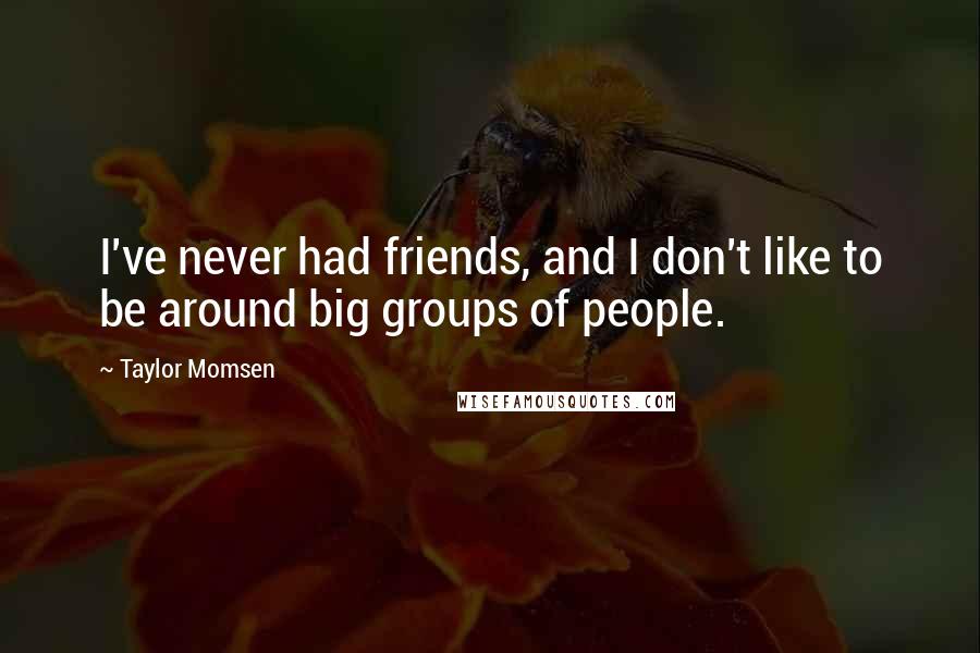 Taylor Momsen Quotes: I've never had friends, and I don't like to be around big groups of people.