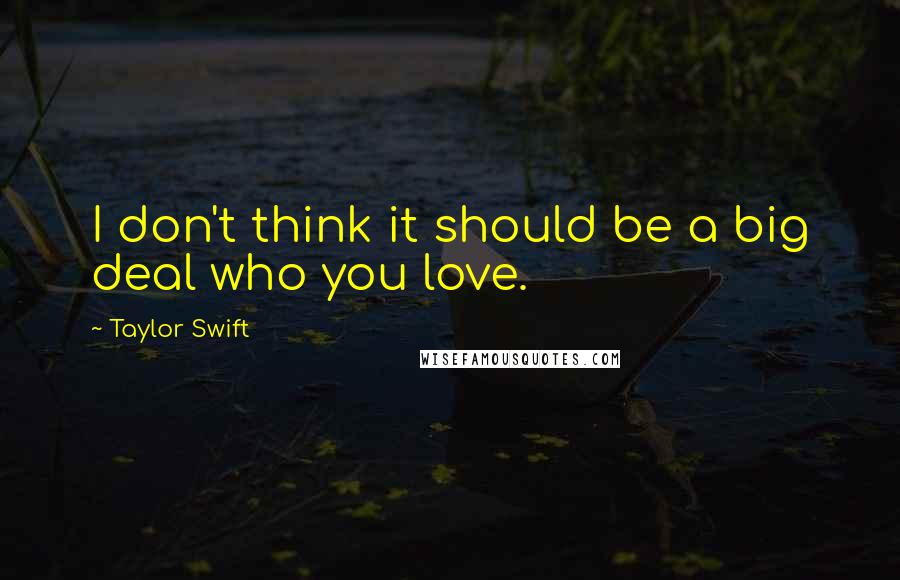 Taylor Swift Quotes: I don't think it should be a big deal who you love.