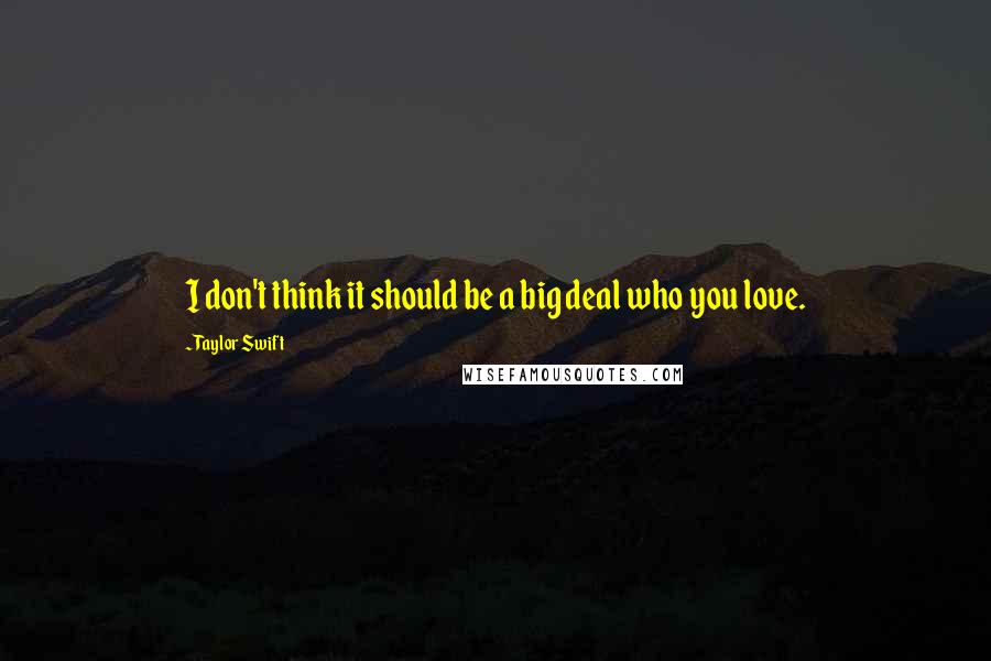 Taylor Swift Quotes: I don't think it should be a big deal who you love.