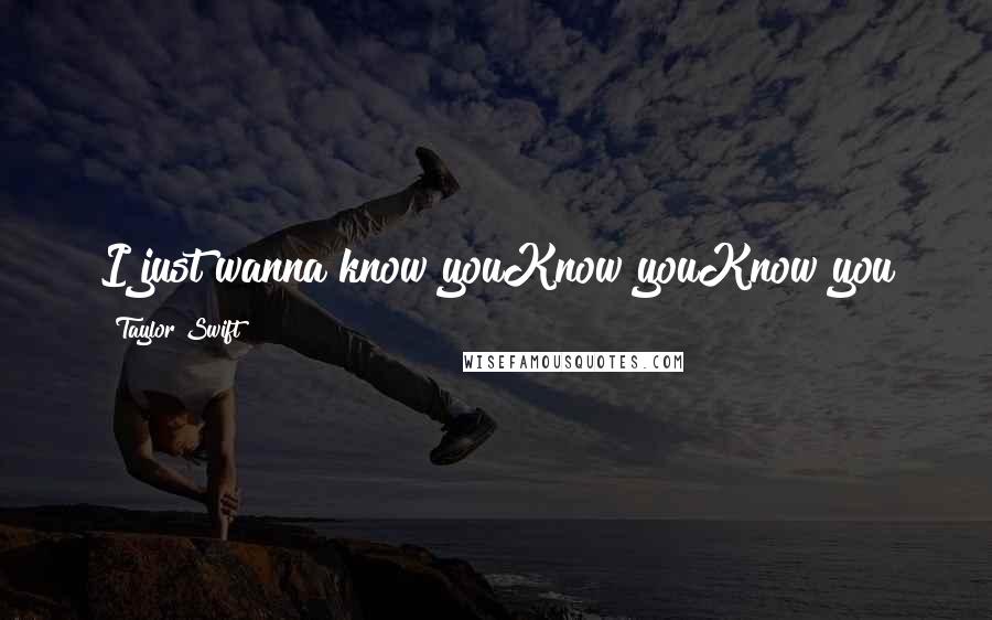 Taylor Swift Quotes: I just wanna know youKnow youKnow you