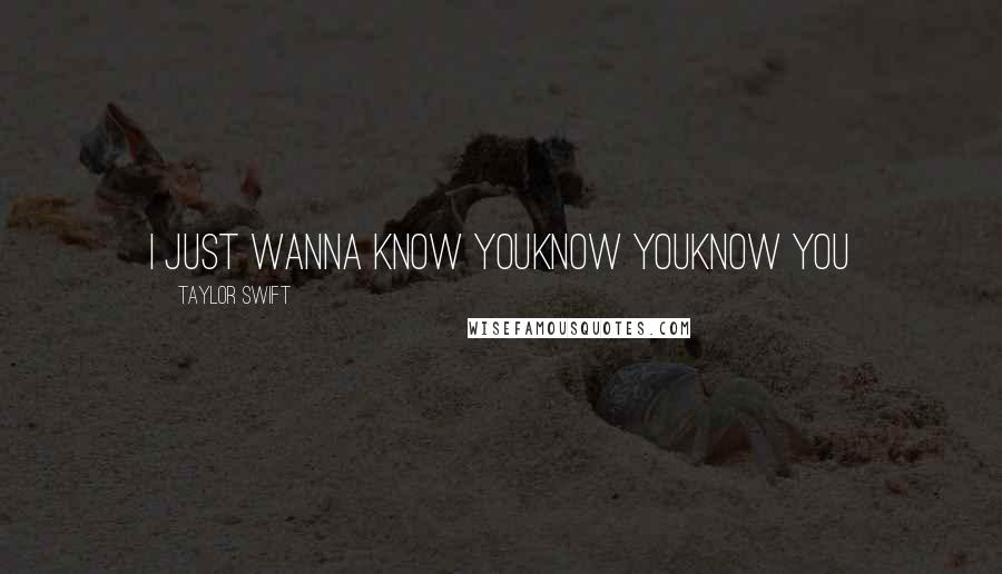 Taylor Swift Quotes: I just wanna know youKnow youKnow you