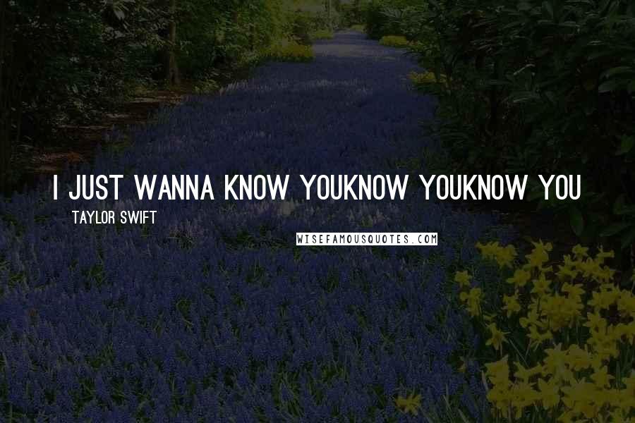 Taylor Swift Quotes: I just wanna know youKnow youKnow you