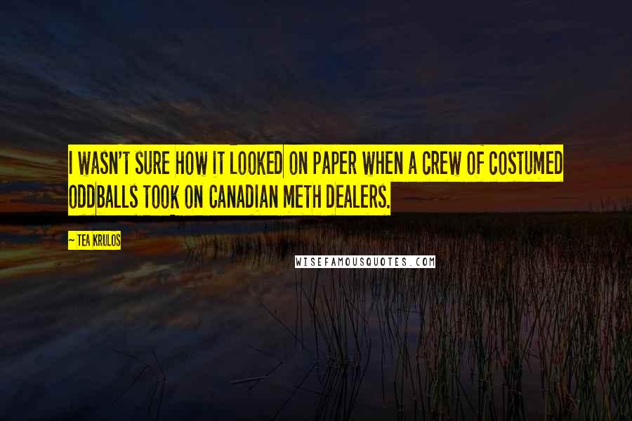 Tea Krulos Quotes: I wasn't sure how it looked on paper when a crew of costumed oddballs took on Canadian meth dealers.