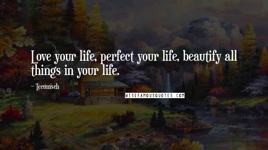 Tecumseh Quotes: Love your life, perfect your life, beautify all things in your life.