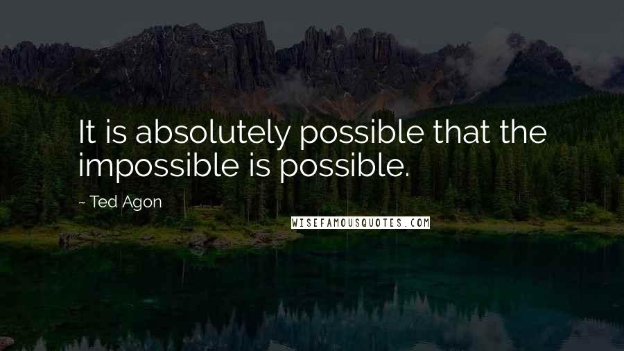 Ted Agon Quotes: It is absolutely possible that the impossible is possible.