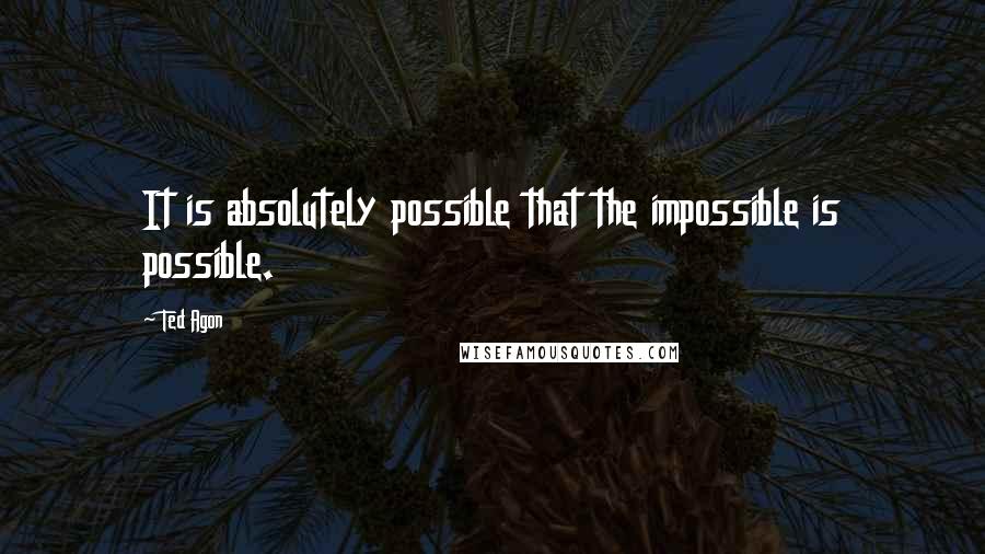 Ted Agon Quotes: It is absolutely possible that the impossible is possible.