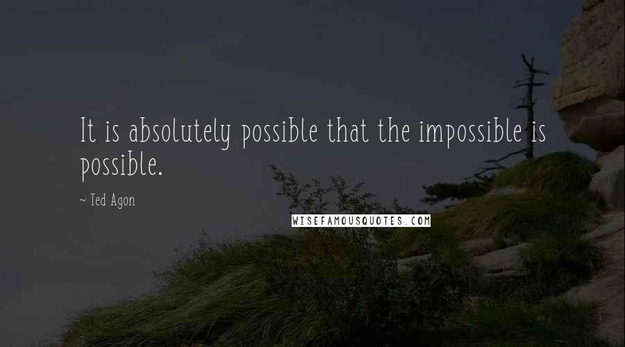 Ted Agon Quotes: It is absolutely possible that the impossible is possible.