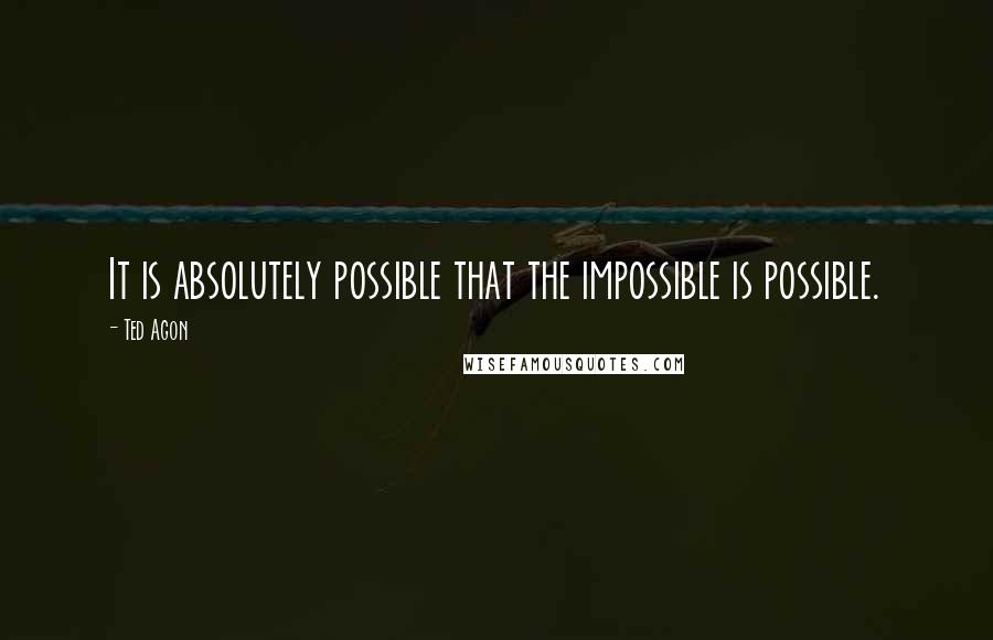 Ted Agon Quotes: It is absolutely possible that the impossible is possible.