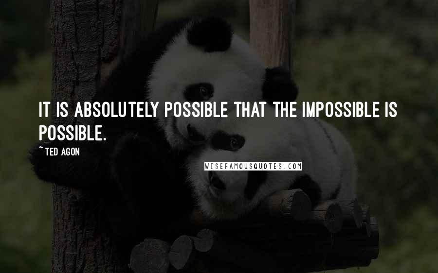 Ted Agon Quotes: It is absolutely possible that the impossible is possible.