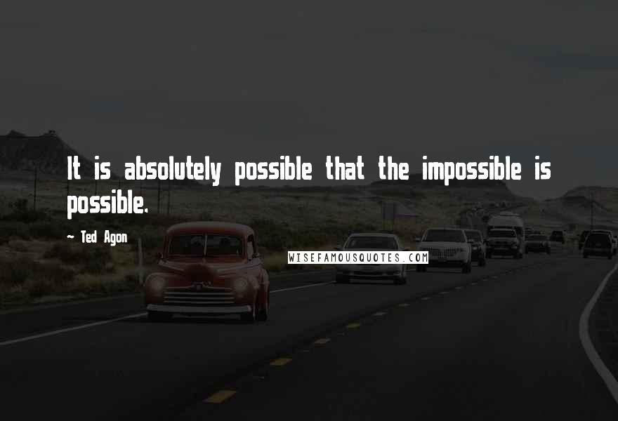 Ted Agon Quotes: It is absolutely possible that the impossible is possible.