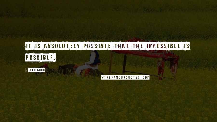 Ted Agon Quotes: It is absolutely possible that the impossible is possible.