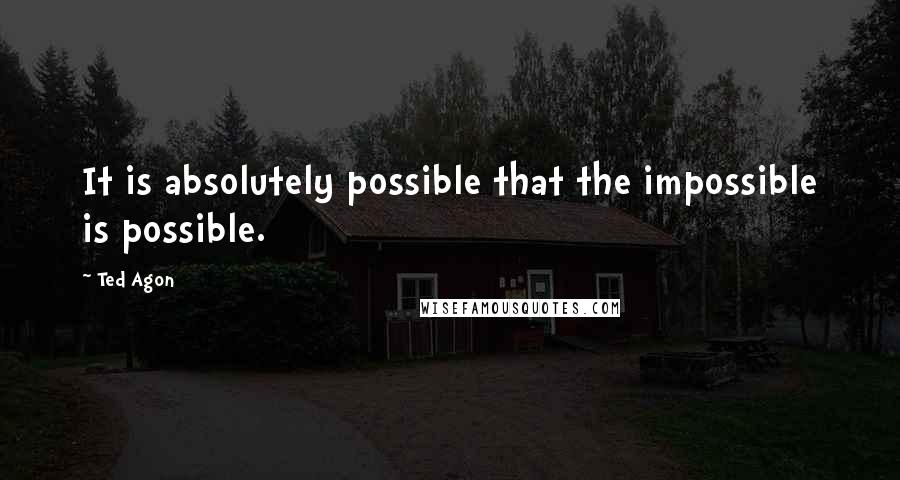 Ted Agon Quotes: It is absolutely possible that the impossible is possible.