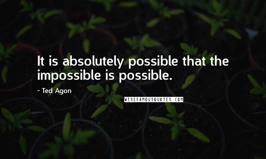 Ted Agon Quotes: It is absolutely possible that the impossible is possible.