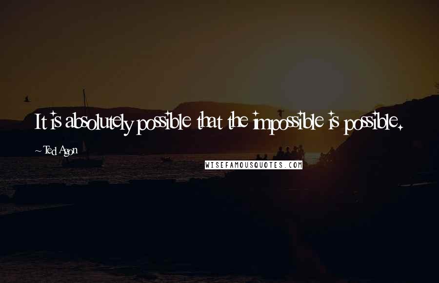 Ted Agon Quotes: It is absolutely possible that the impossible is possible.