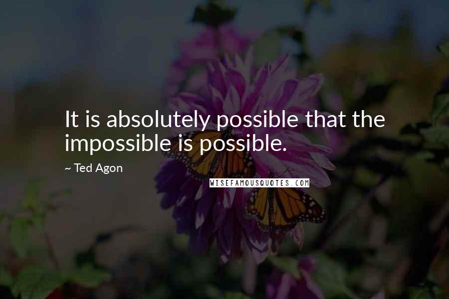 Ted Agon Quotes: It is absolutely possible that the impossible is possible.