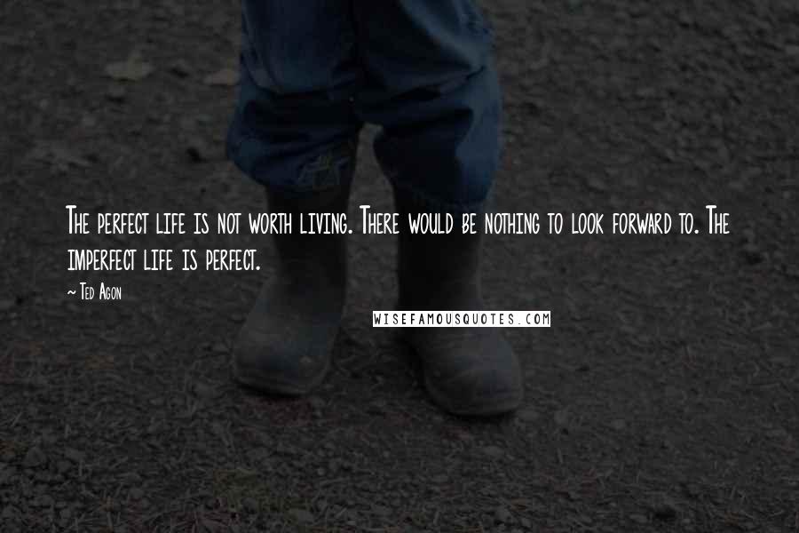 Ted Agon Quotes: The perfect life is not worth living. There would be nothing to look forward to. The imperfect life is perfect.