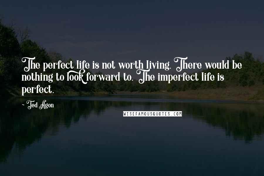 Ted Agon Quotes: The perfect life is not worth living. There would be nothing to look forward to. The imperfect life is perfect.