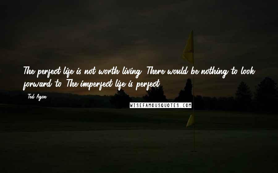 Ted Agon Quotes: The perfect life is not worth living. There would be nothing to look forward to. The imperfect life is perfect.