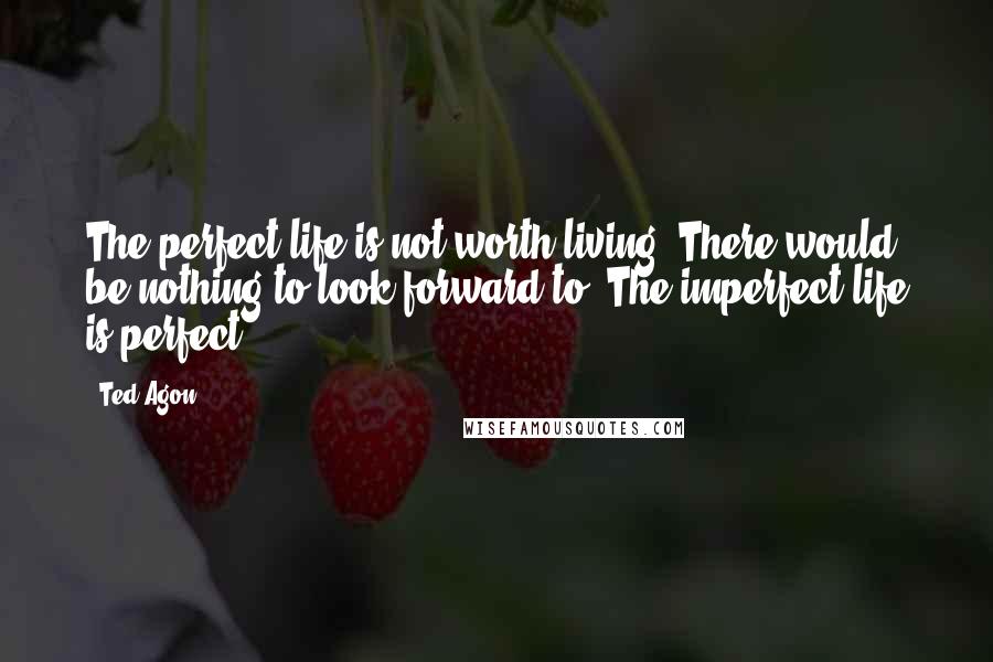 Ted Agon Quotes: The perfect life is not worth living. There would be nothing to look forward to. The imperfect life is perfect.