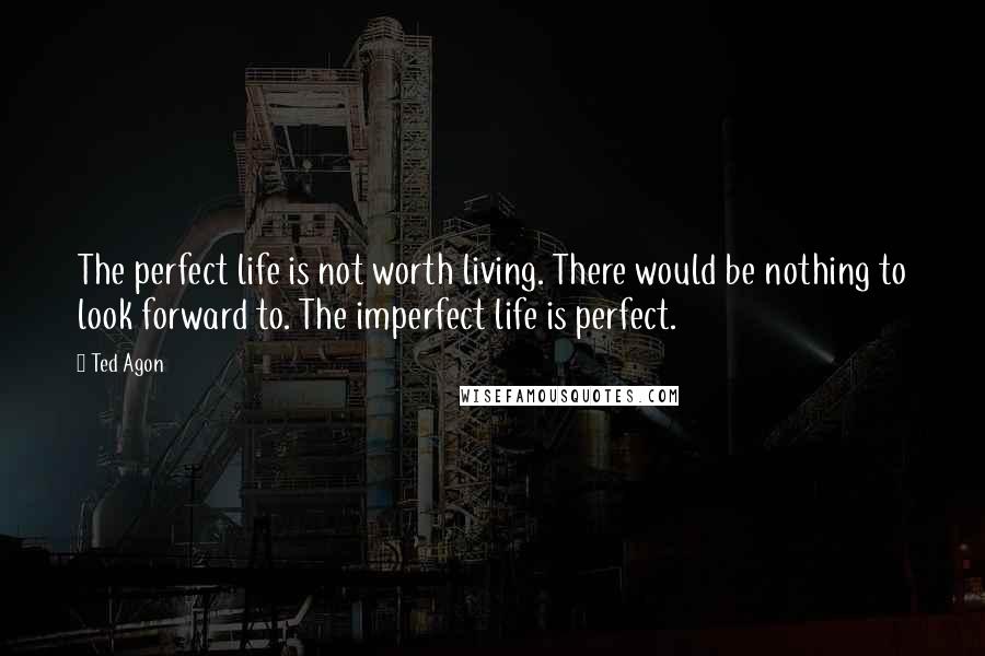 Ted Agon Quotes: The perfect life is not worth living. There would be nothing to look forward to. The imperfect life is perfect.