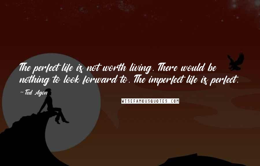 Ted Agon Quotes: The perfect life is not worth living. There would be nothing to look forward to. The imperfect life is perfect.
